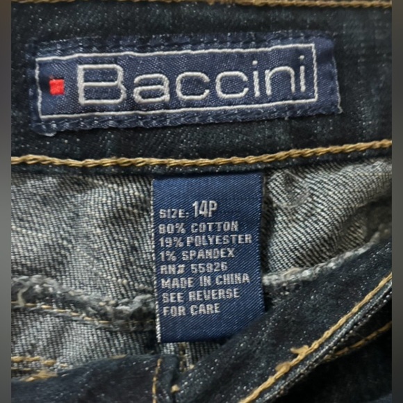 Baccini Embellished Jeweled Denim Blue Jeans Straight Leg Women’s Size 14 - Picture 3 of 3